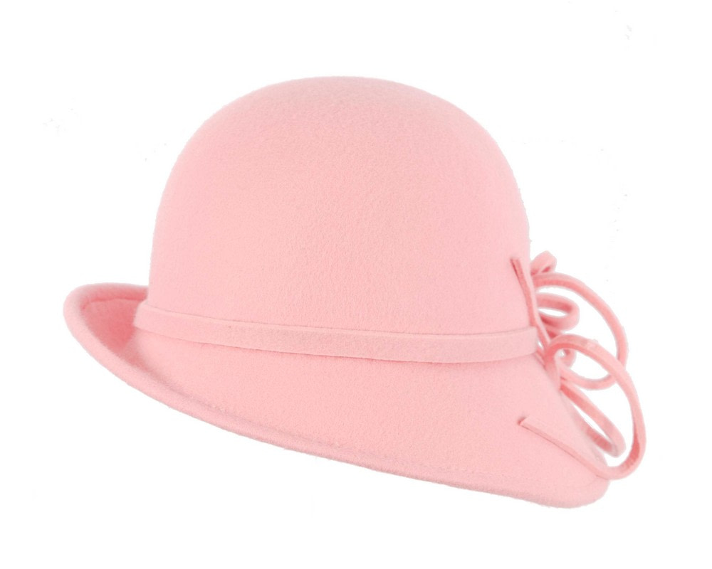 Pink winter felt cloche hat by Max Alexander - Image 6