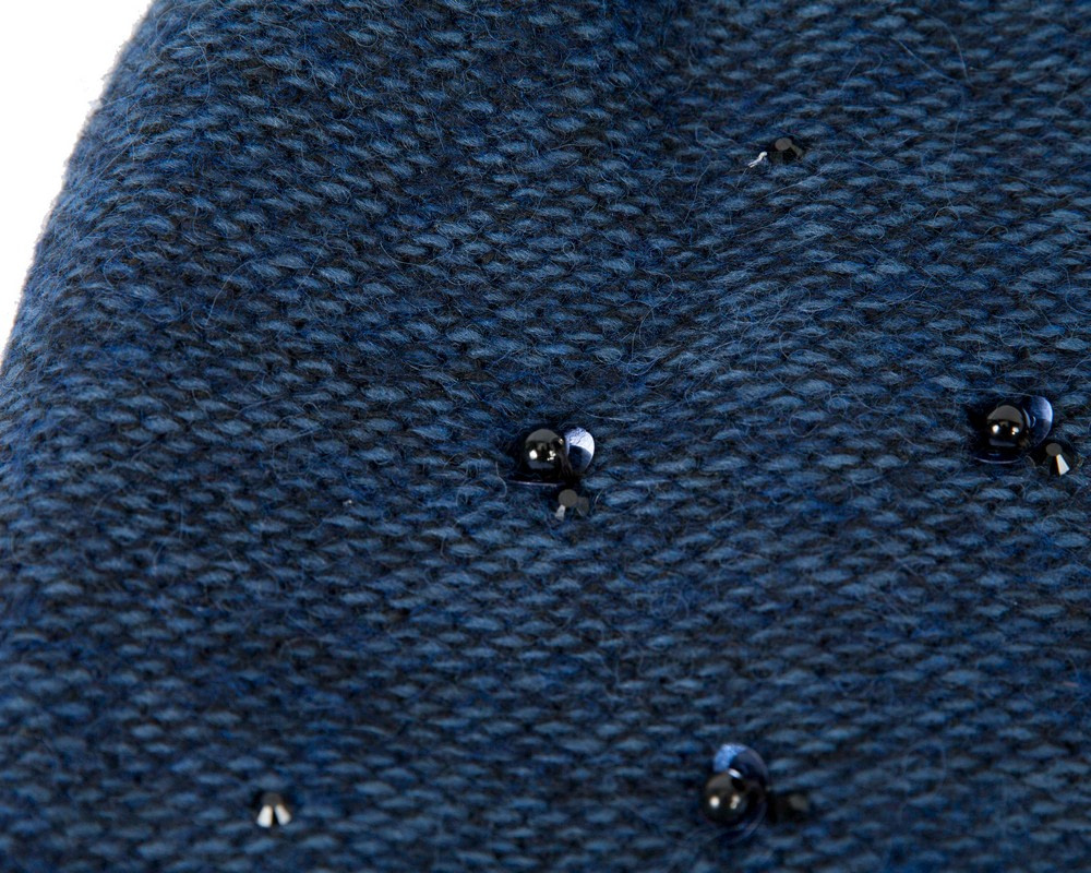 Navy warm wool beanie. Made in Europe - Image 3