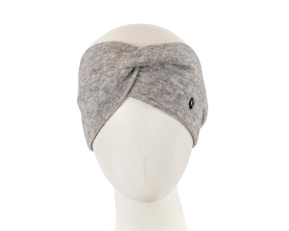 Light Grey European made woolen headband headscarf