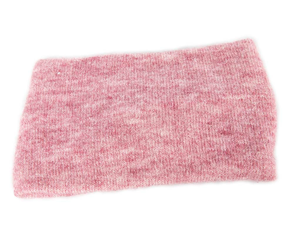Pink European made woolen headband headscarf - Image 4