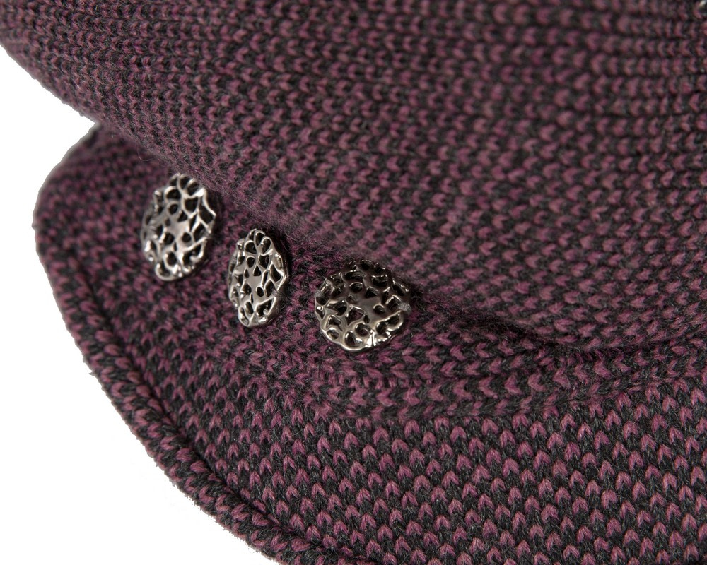 Classic warm burgundy wool beaked cap. Made in Europe - Image 3
