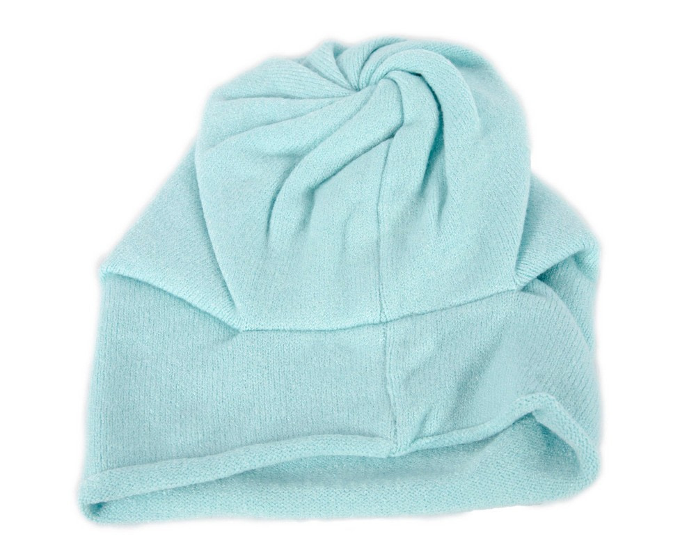 Light blue warm wool beanie. Made in Europe - Image 5