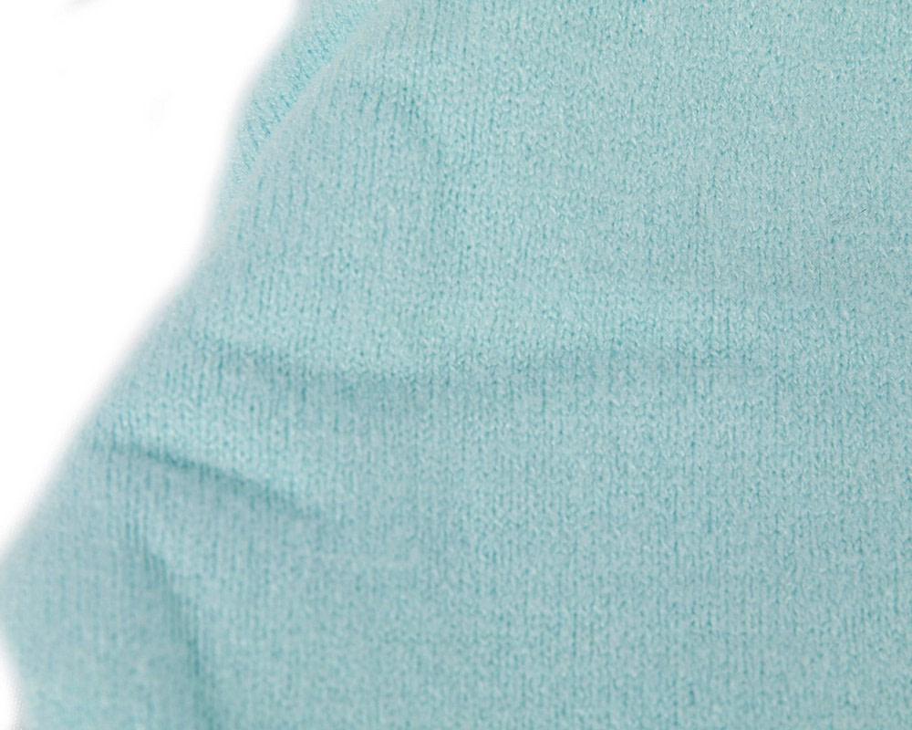 Light blue warm wool beanie. Made in Europe - Image 4
