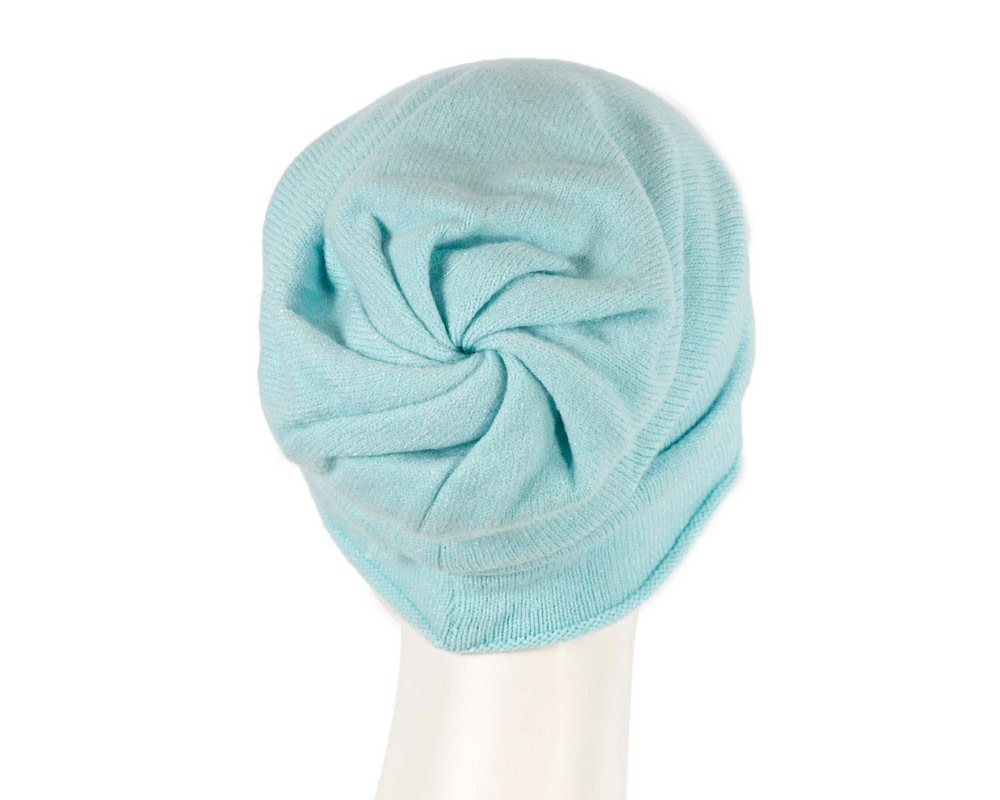 Light blue warm wool beanie. Made in Europe - Image 2