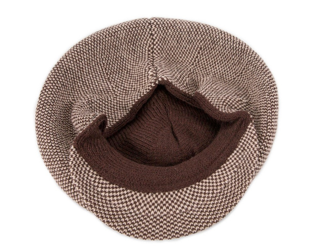 Classic warm brown wool beaked cap. Made in Europe - Image 5