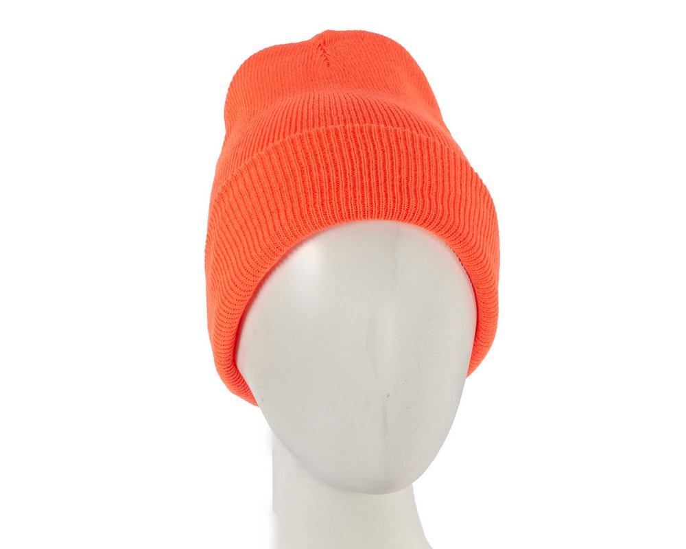 Woolen orange beanie ski hat