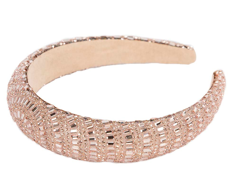 Shiny rose gold headband fascinator - Image 3