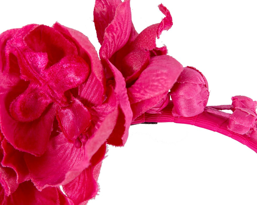 Fuchsia orchid flower fascinator - Image 3