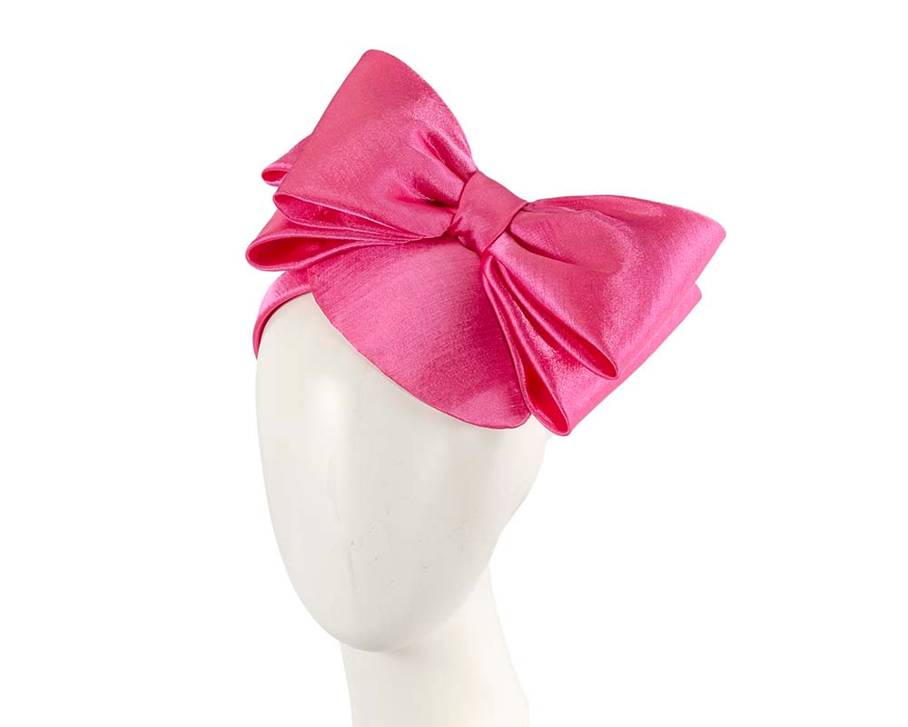 Large fuchsia bow fascinator by Max Alexander