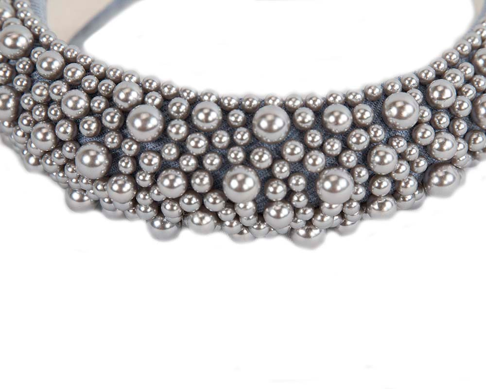 Silver pearls fascinator headband - Image 3