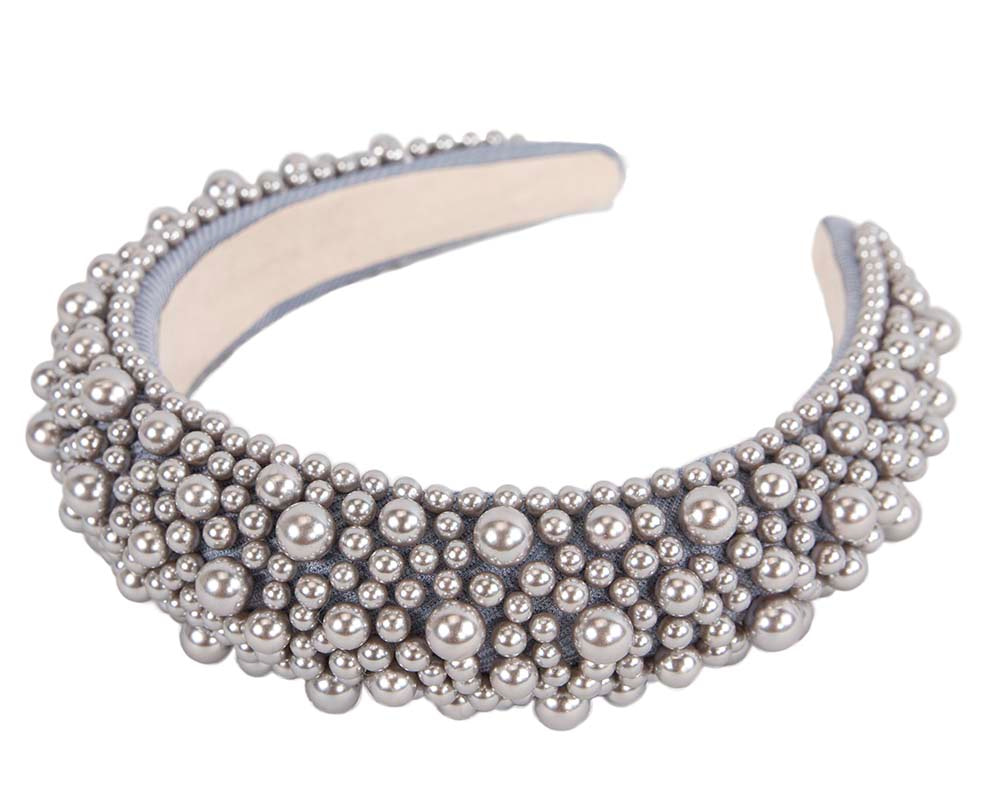 Silver pearls fascinator headband - Image 4