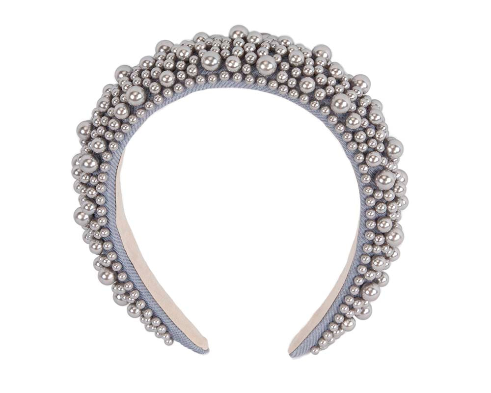 Silver pearls fascinator headband - Image 2