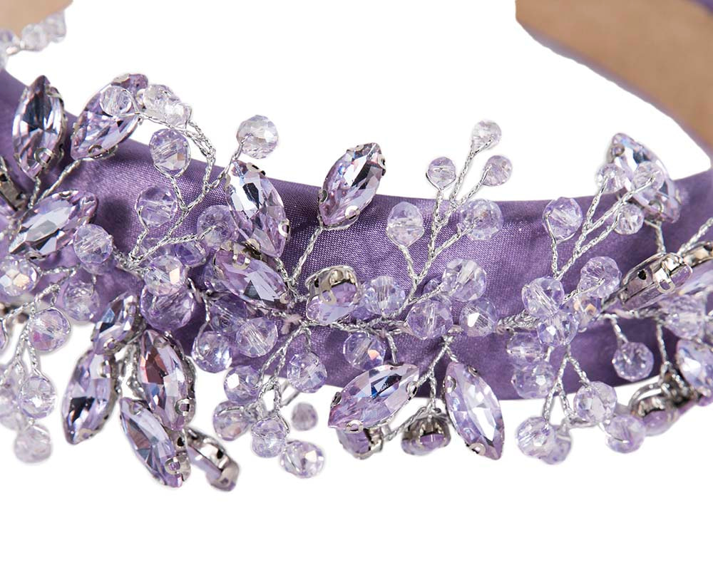 Lilac crystal headband fascinator - Image 3