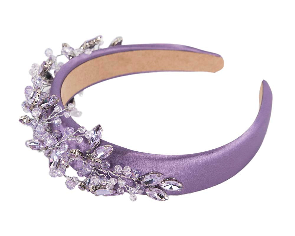 Lilac crystal headband fascinator - Image 4