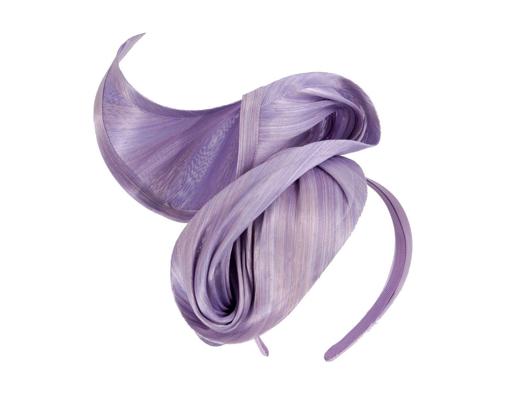 Lilac silk abaca fascinator by Fillies Collection - Fascinators.com.au Lilac silk abaca fascinator by Fillies Collection - Image 2