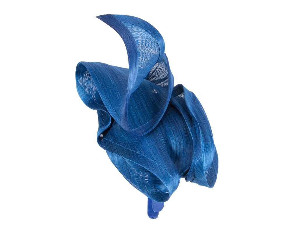 Royal blue silk abaca fascinator by Fillies Collection - Fascinators.com.au Royal blue silk abaca fascinator by Fillies Collection - Image 4