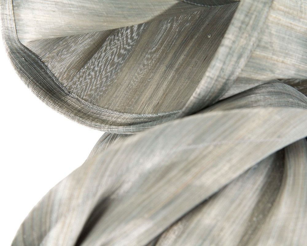 Silver silk abaca fascinator by Fillies Collection - Image 5
