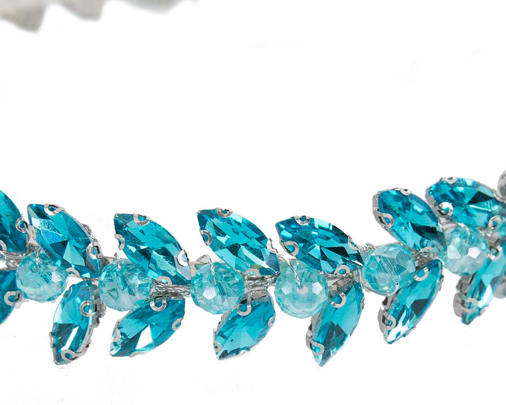 Petite turquoise crystal fascinator headband - Image 3