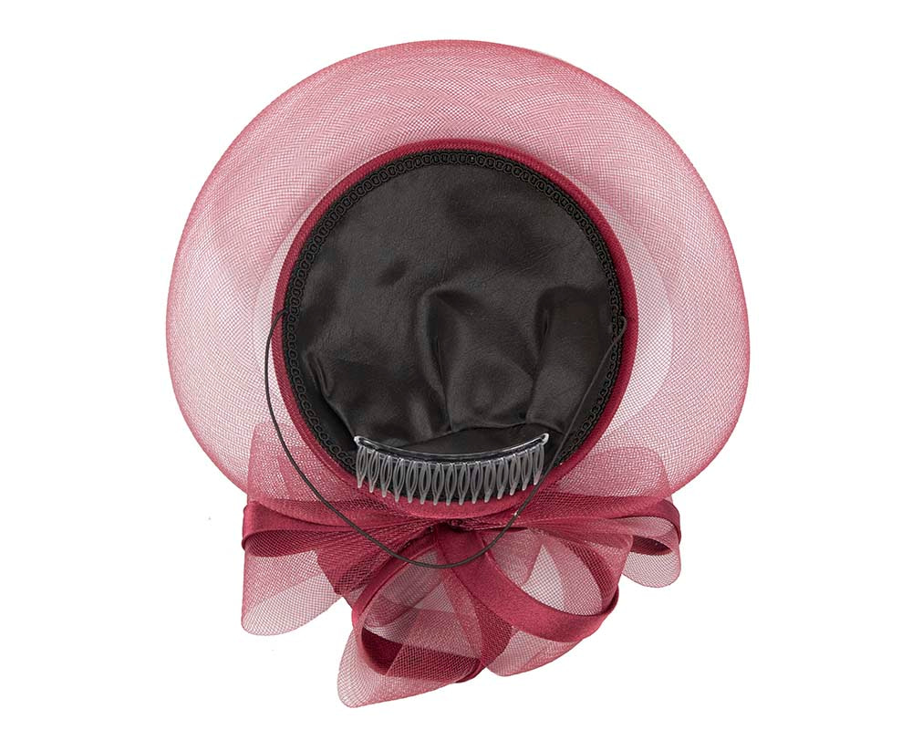 Burgundy wine custom made cocktail hat - Image 4