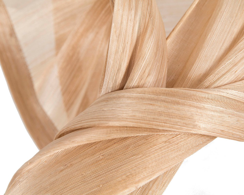 Twisted nude silk abaca fascinator by Fillies Collection - Fascinators.com.au Twisted nude silk abaca fascinator by Fillies Collection - Image 3