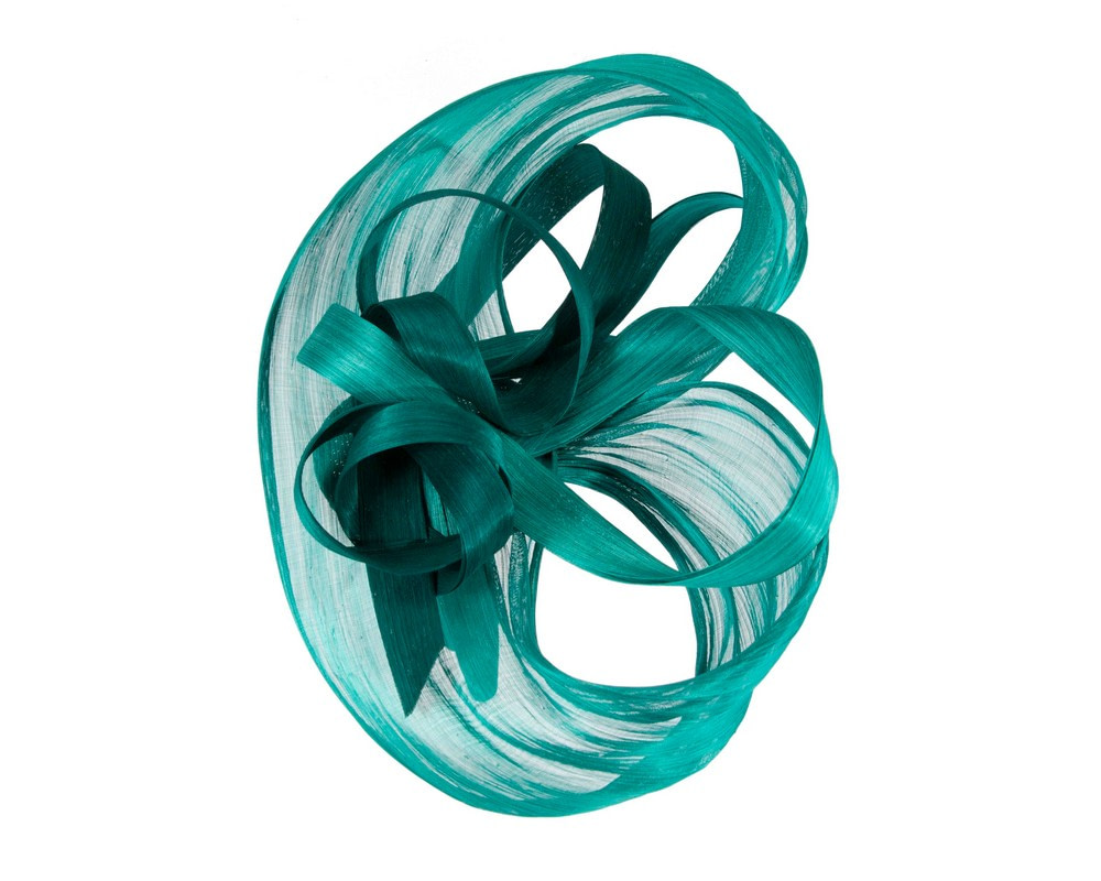 Large bespoke teal fascinator by Fillies Collection - Fascinators.com.au Large bespoke teal fascinator by Fillies Collection - Image 4