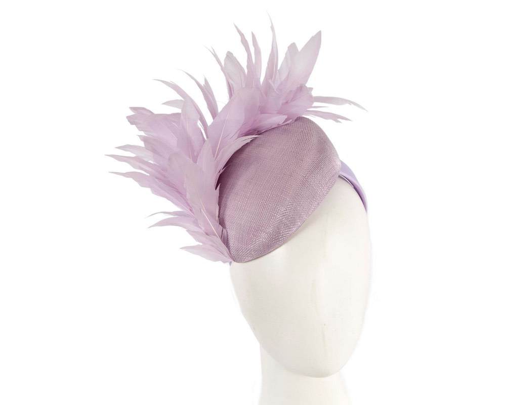 Lilac spring racing fascinator with feathers