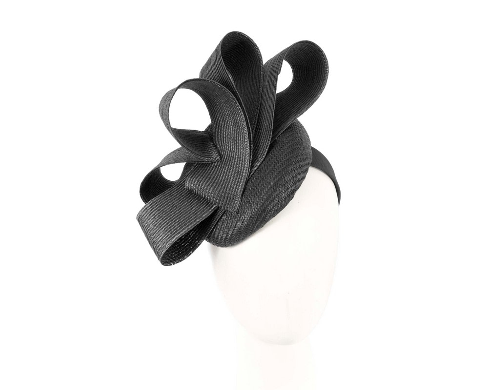 Bespoke black pillbox fascinator by Fillies Collection