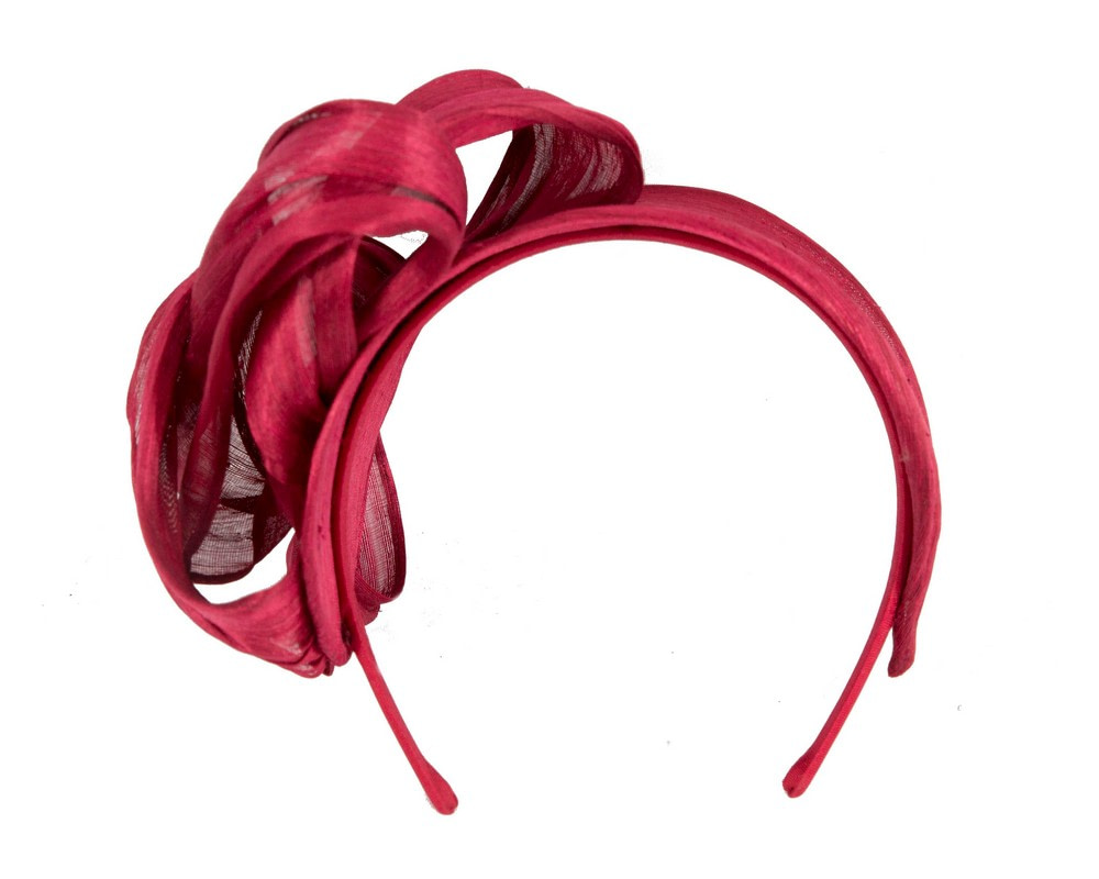 Burgundy retro headband racing fascinator by Fillies Collection - Fascinators.com.au Burgundy retro headband racing fascinator by Fillies Collection - Image 4