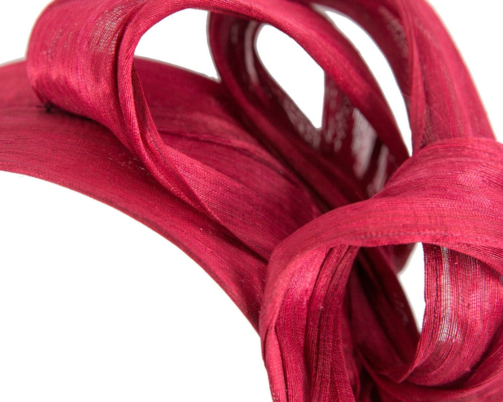 Burgundy retro headband racing fascinator by Fillies Collection - Fascinators.com.au Burgundy retro headband racing fascinator by Fillies Collection - Image 3