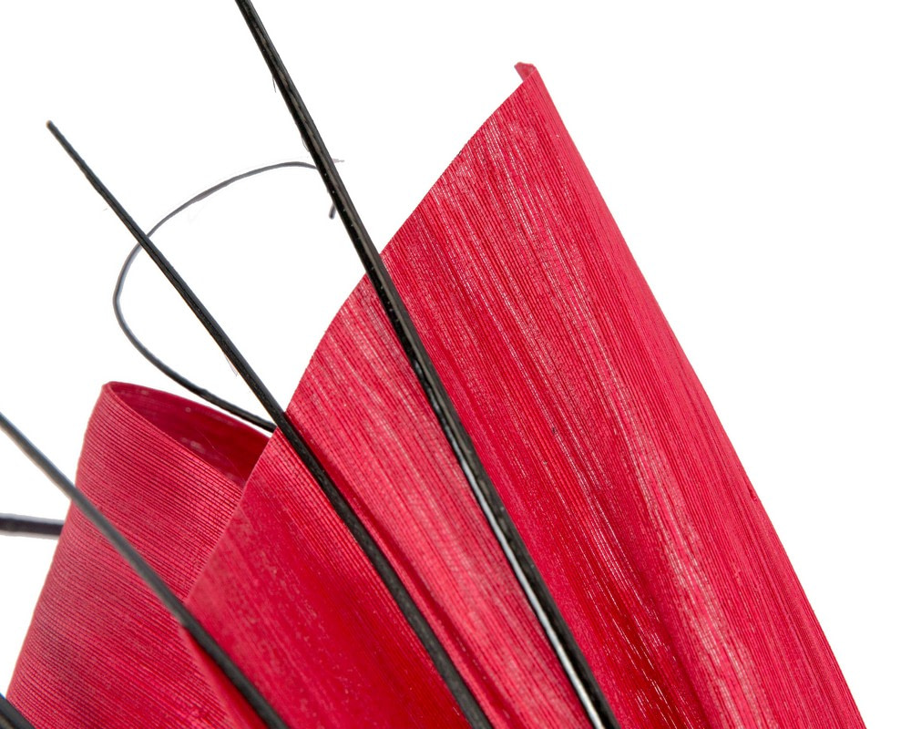 Bespoke red & black racing fascinator by Fillies Collection - Fascinators.com.au Bespoke red & black racing fascinator by Fillies Collection - Image 3