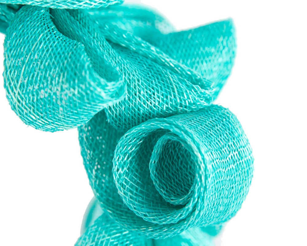 Aqua curly fascinator by Max Alexander - Image 3
