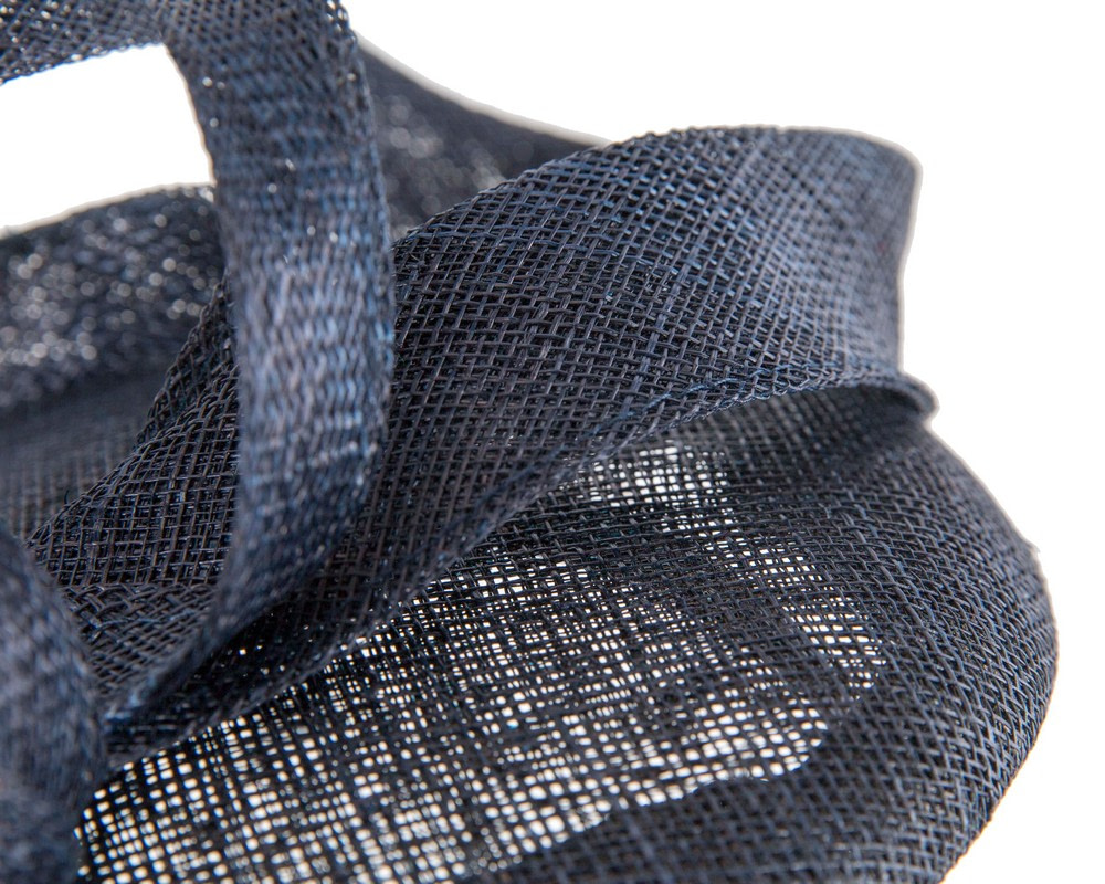Tall navy sinamay fascinator by Max Alexander - Fascinators.com.au Tall navy sinamay fascinator by Max Alexander - Image 5