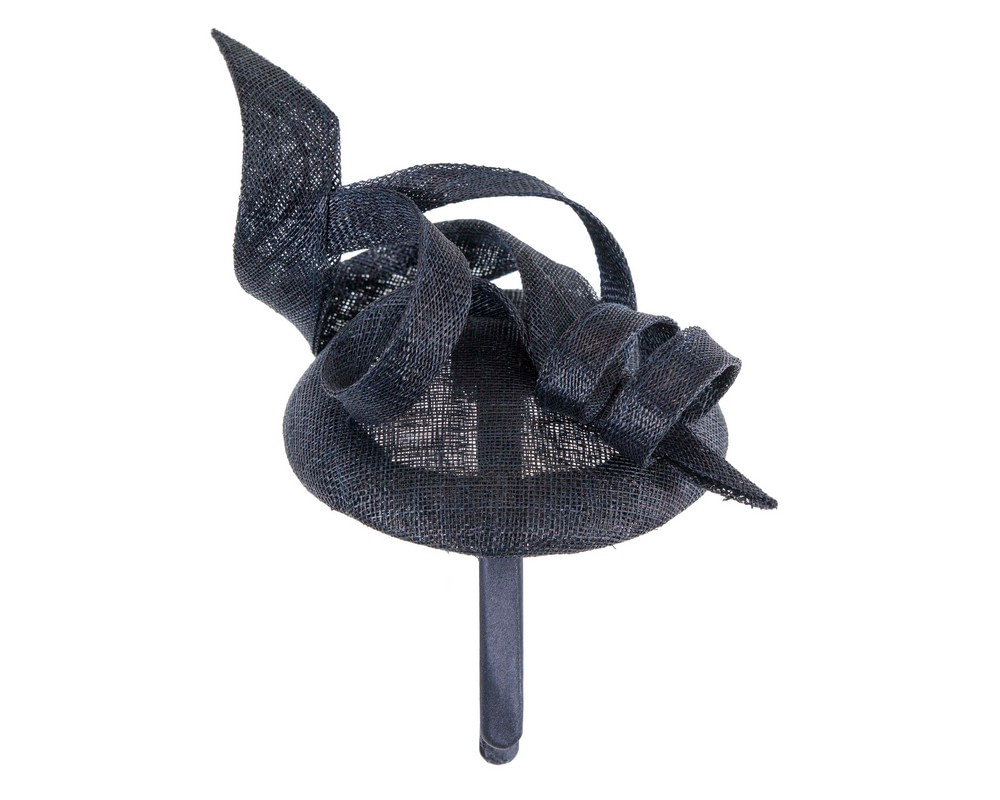 Tall navy sinamay fascinator by Max Alexander - Fascinators.com.au Tall navy sinamay fascinator by Max Alexander - Image 4