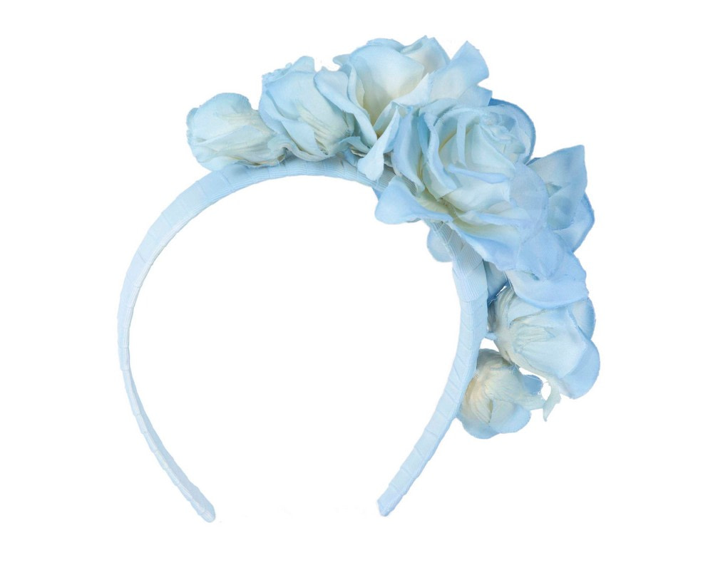 Elegant light blue flower headband by Max Alexander - Image 4