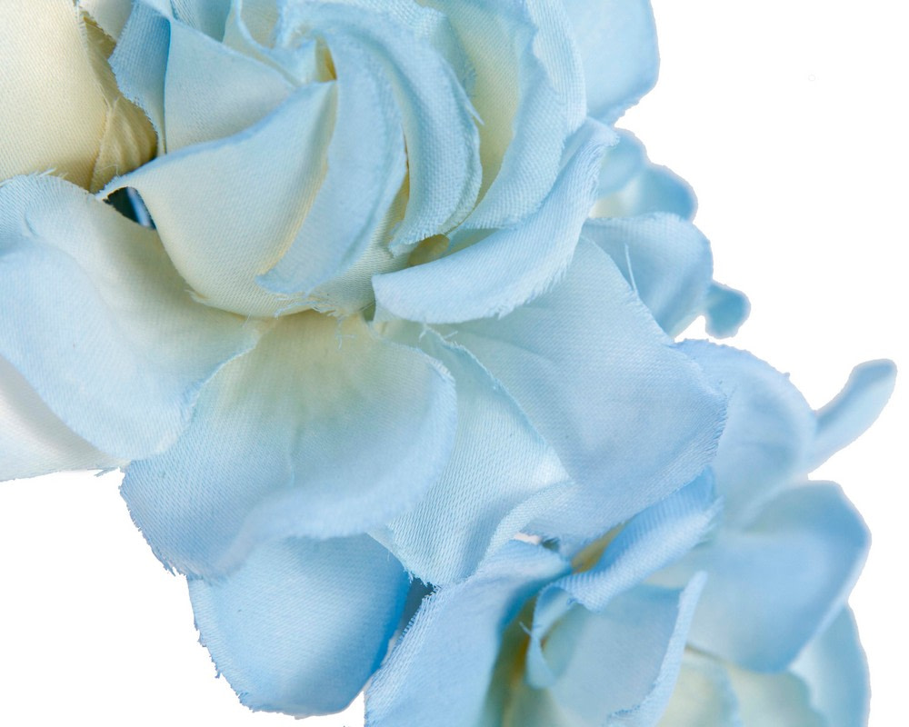 Elegant light blue flower headband by Max Alexander - Image 3
