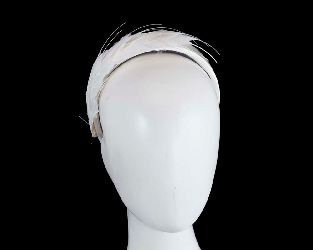 Cream feather fascinator headband