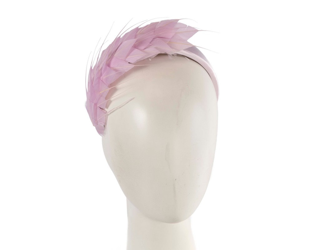 Lilac feather fascinator headband
