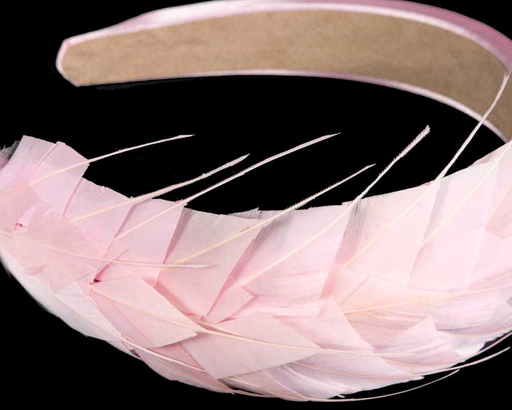 Pink feather fascinator headband - Image 3