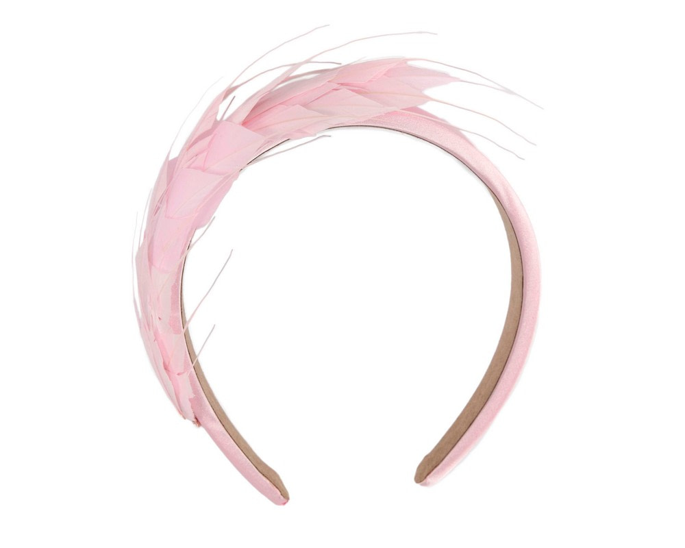 Pink feather fascinator headband - Image 2