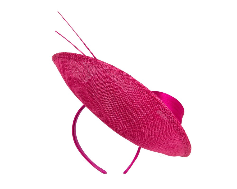 Fuchsia fascinator with bow and feathers - Fascinators.com.au Fuchsia fascinator with bow and feathers - Image 4