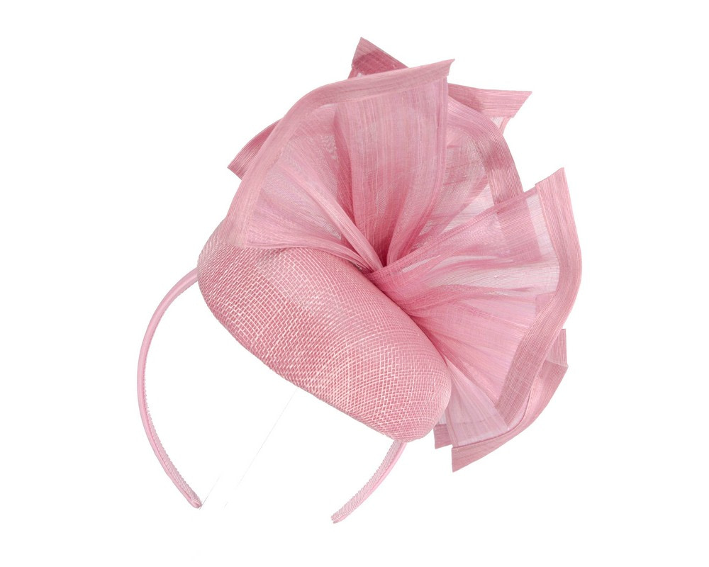 Bespoke dusty pink spring racing fascinator pillbox by Fillies Collection - Image 6