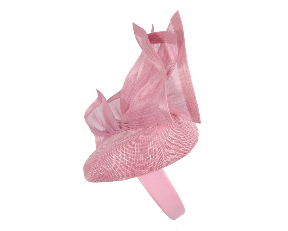 Bespoke dusty pink spring racing fascinator pillbox by Fillies Collection - Image 3