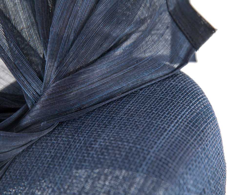 Bespoke navy spring racing fascinator pillbox by Fillies Collection - Image 5