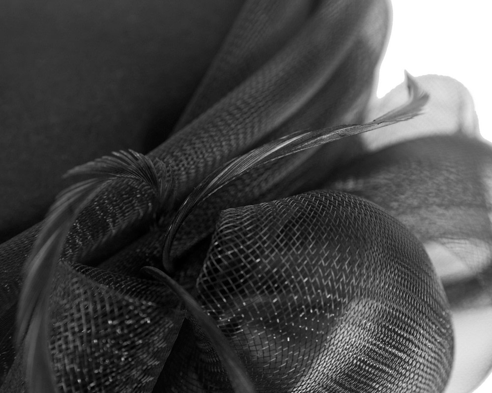 Black custom made fashion hat by Cupids Millinery - Image 6