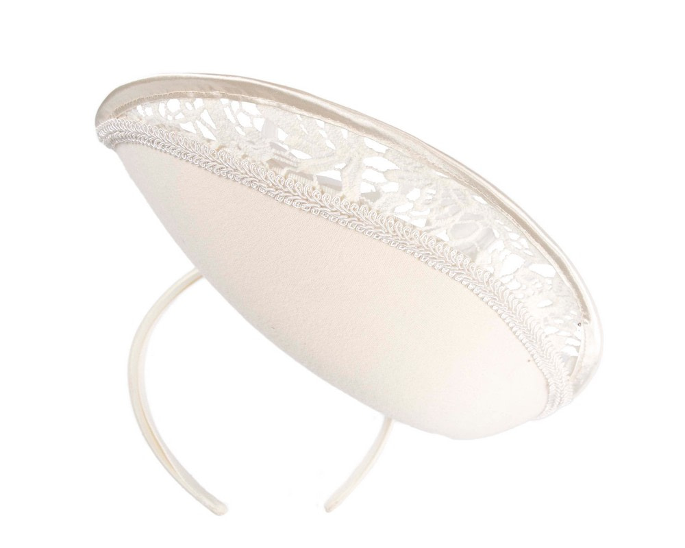 Large cream winter fascinator by Fillies Collection - Image 6