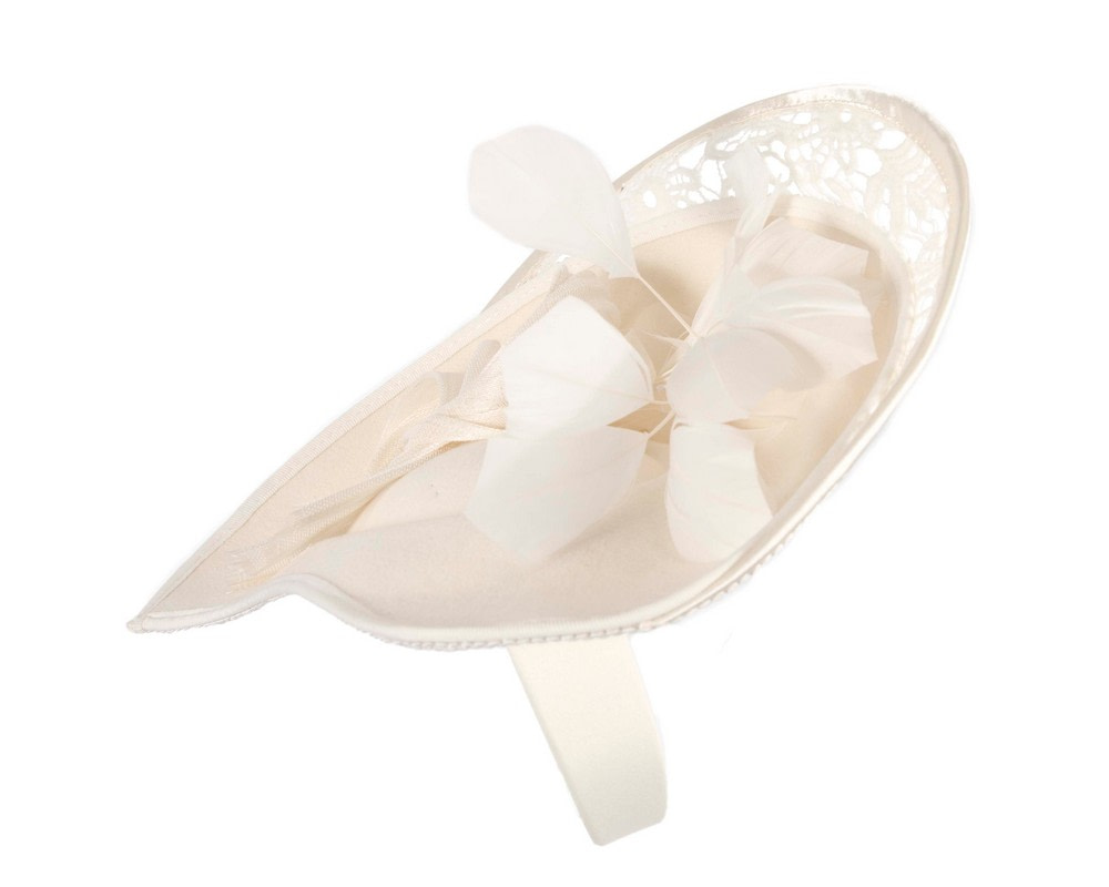 Large cream winter fascinator by Fillies Collection - Image 3