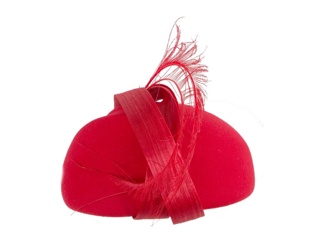 Red felt hat by Fillies Collection - Fascinators.com.au Red felt hat by Fillies Collection - Image 6