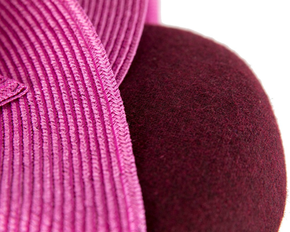 Wine & fuchsia winter racing fascinator by Fillies Collection - Fascinators.com.au Wine & fuchsia winter racing fascinator by Fillies Collection - Image 5