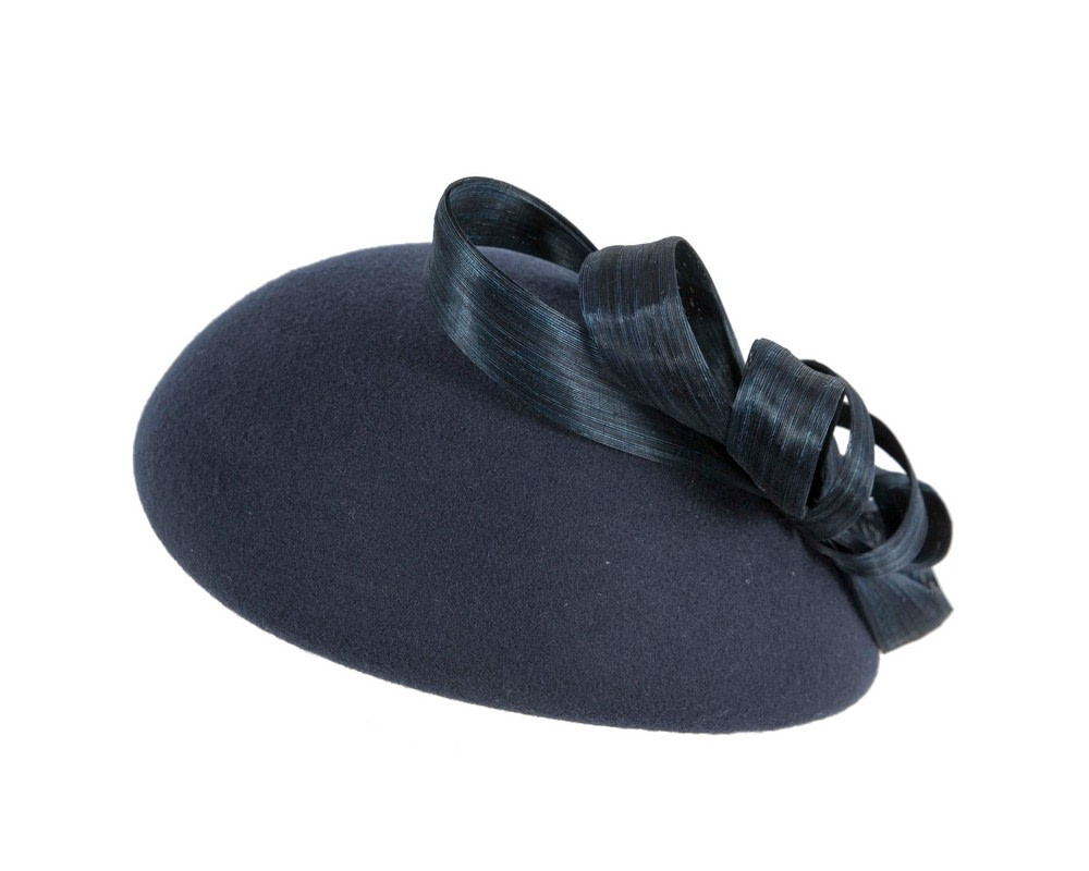 Navy winter felt beret hat by Fillies Collection - Image 6