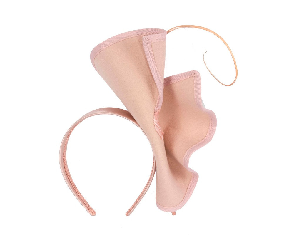 Blush felt winter fascinator by Fillies Collection - Fascinators.com.au Blush felt winter fascinator by Fillies Collection - Image 4